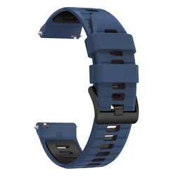 Sports Silicone Bracelet - Pack of 2, Compatible with Multiple Smartwatches - 22MM (Blue Black)