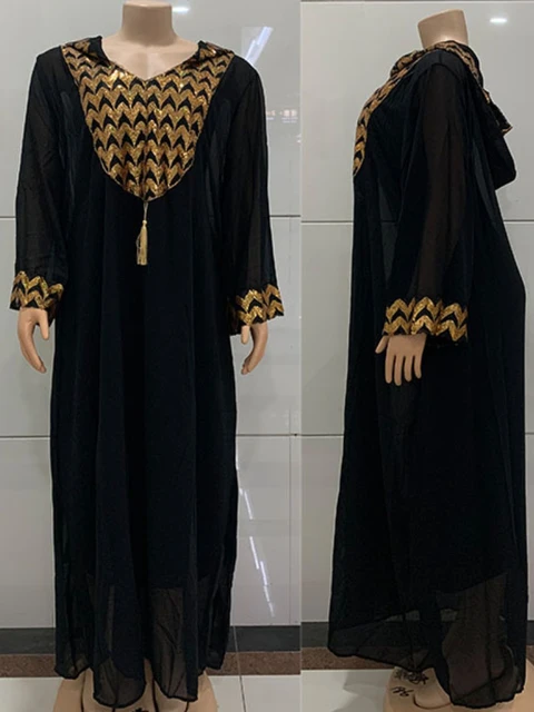 111023-db5584.jpg Robe de soirée africaine à capuche pour femmes musulmanes, caftan marocain, abaya, islam, dubaï
