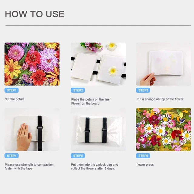 A63I Flower Press Kit, Leaf Press, Plant Set A Diy Art Kézműves Minta És Üdvözlőlapok Készítése - Image 2