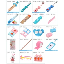 

Wooden Doctor Set for Children Medical Toy with Stethoscope Medical Equipment Medicine Box Toy Doctor Play Toys for Children