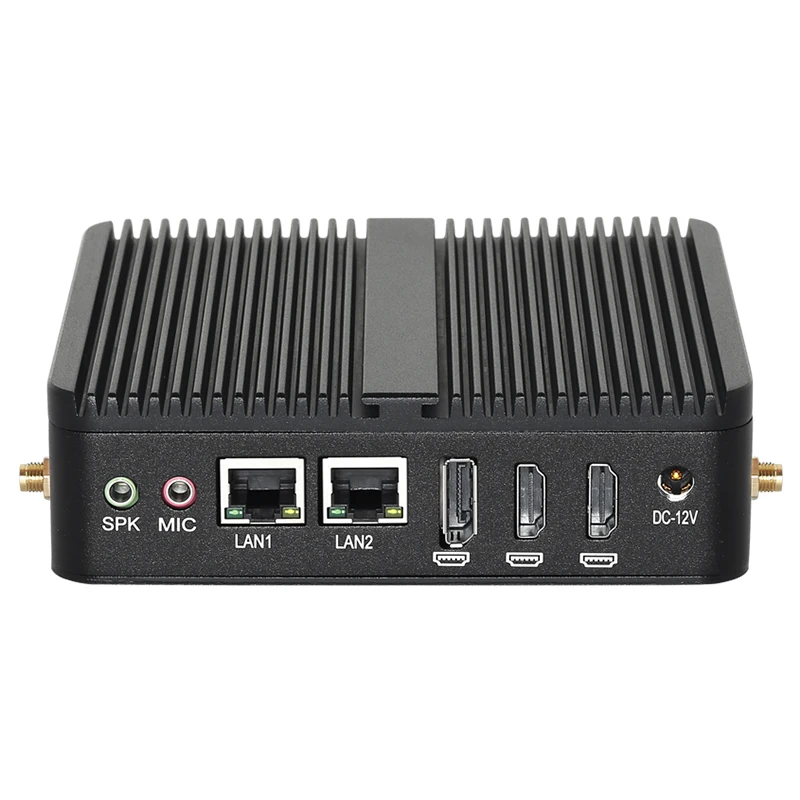 Industrial Mini PC Intel Celeron J6412 8GB DDR4 128GB M.2 NVMe SSD 2x COM RS232 2x GbE LAN 3x Display 4x USB Windows 10/11 Linux