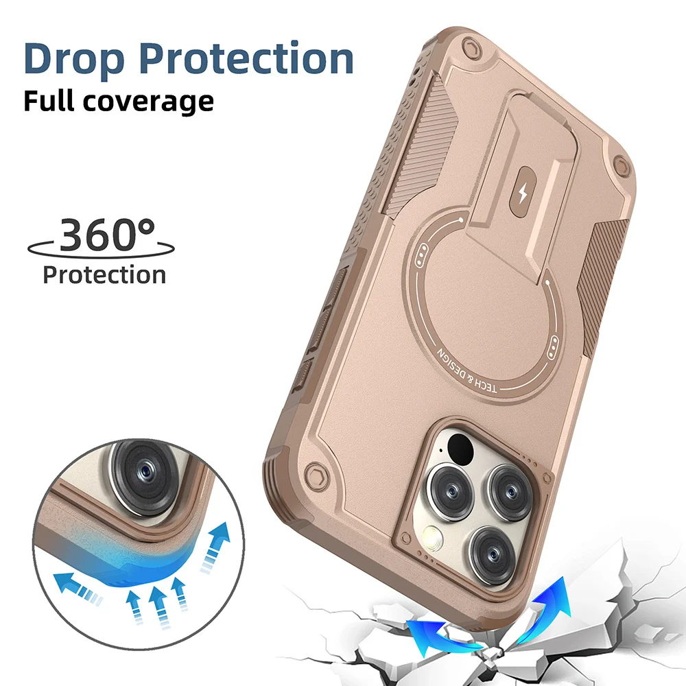 Ultimate Magnetic Armor Protective Phone Case with Invisible Stand