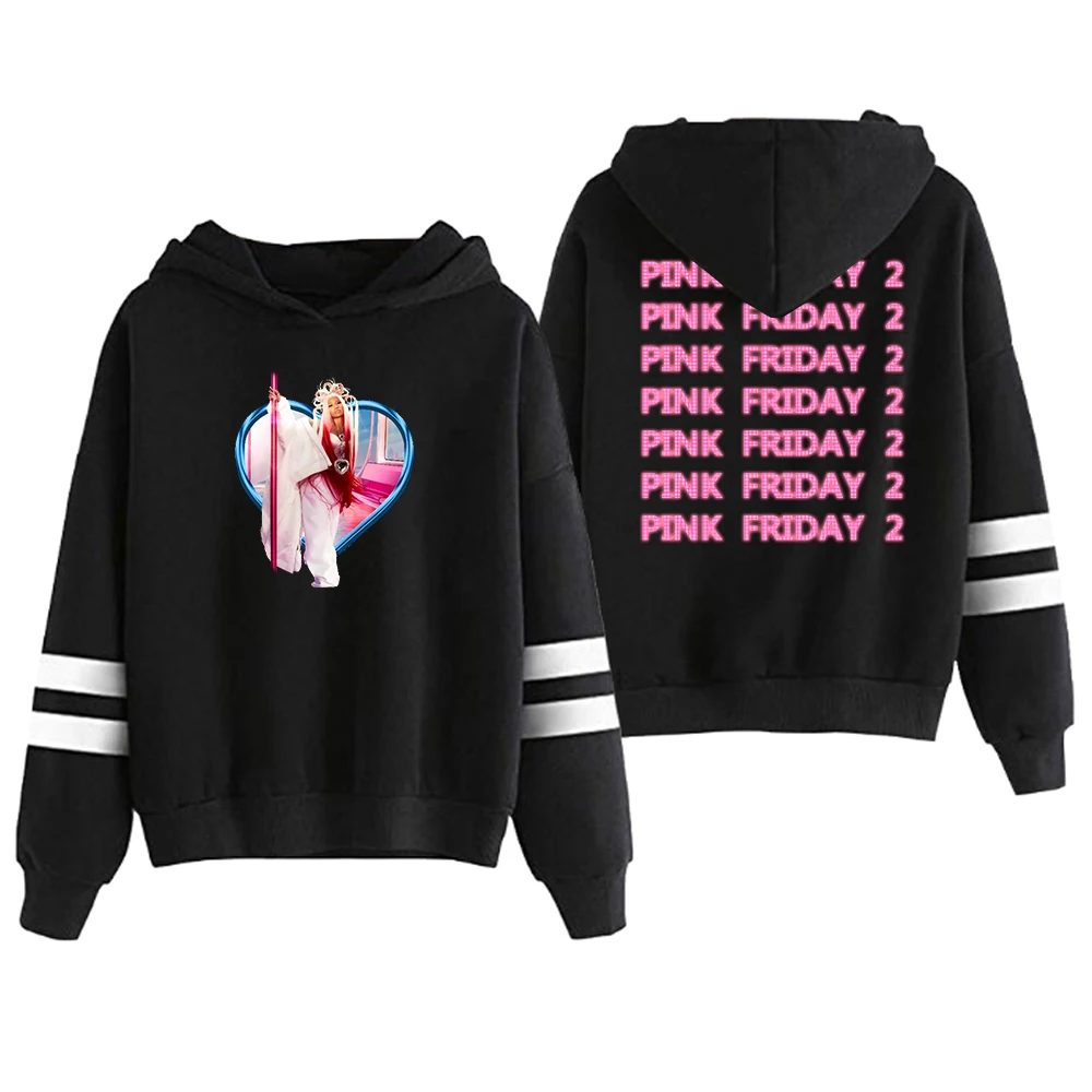 

Nicki Minaj Pink Friday 2 Album Heart Frame Hoodie Pocketless Parallel Bars Sleeve Streetwear Women Men Hooded Sweatshirt