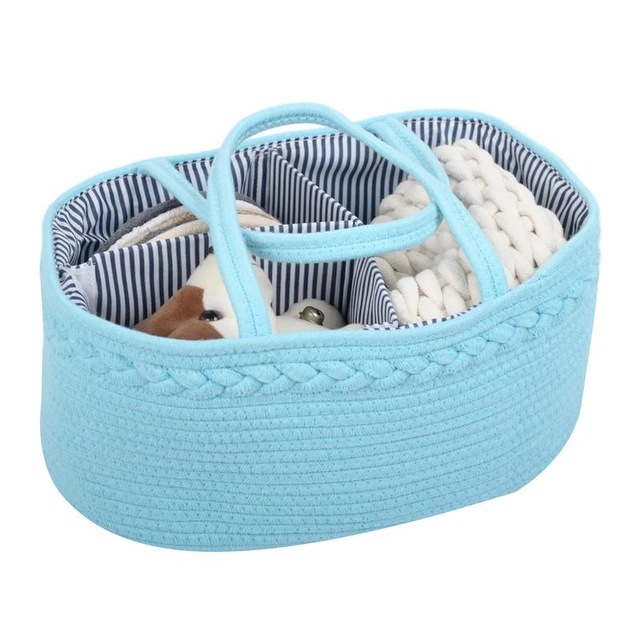 Set Of Three Cotton Rope Baskets for Storage, Diaper organizer