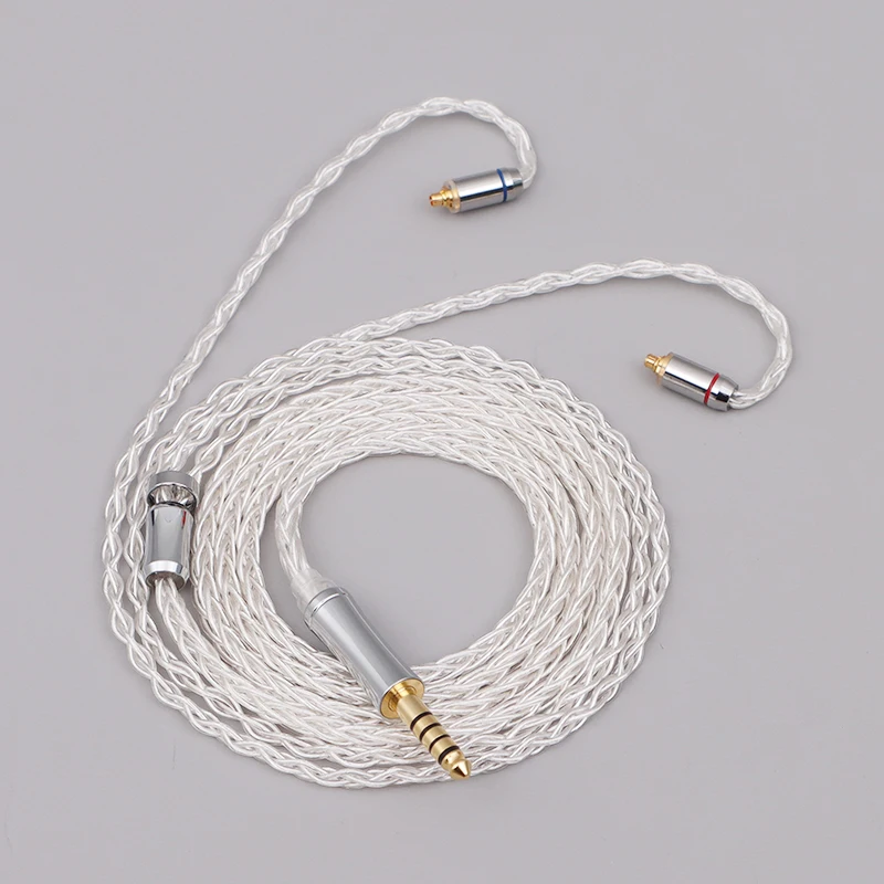 XINHS 8 Core Silver Plated Earphone Upgrade Cable MMCX 0.78mm 2Pin QDC TFZ HIFI Cable