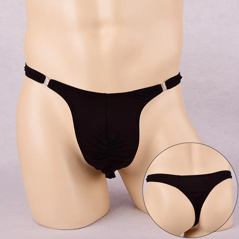 

Стринги мужские со съемной пряжкой, шелковое нижнее белье с U-образным вырезом, пикантные Трусы-танга, удобное нижнее белье, трусы-танга