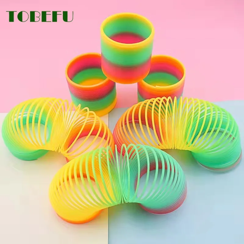 Rainbow Slinky Spring Toy Magic Colorful Circle Coil Kids Stretchy Children  Toys