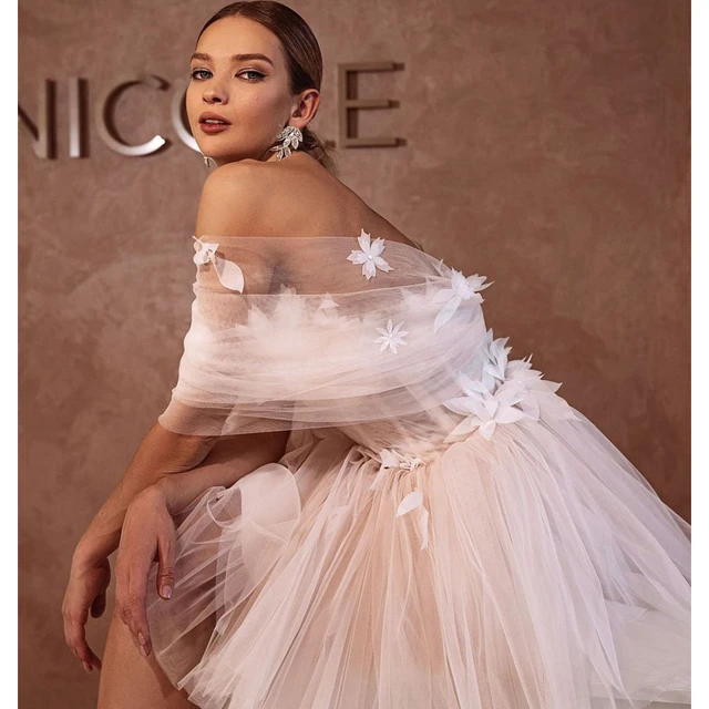 Vestido de noiva da princesa vestidos de baile brilho tule querida noiva  robe de mariee fora do ombro vestidos de mujer 2022 elegante - AliExpress