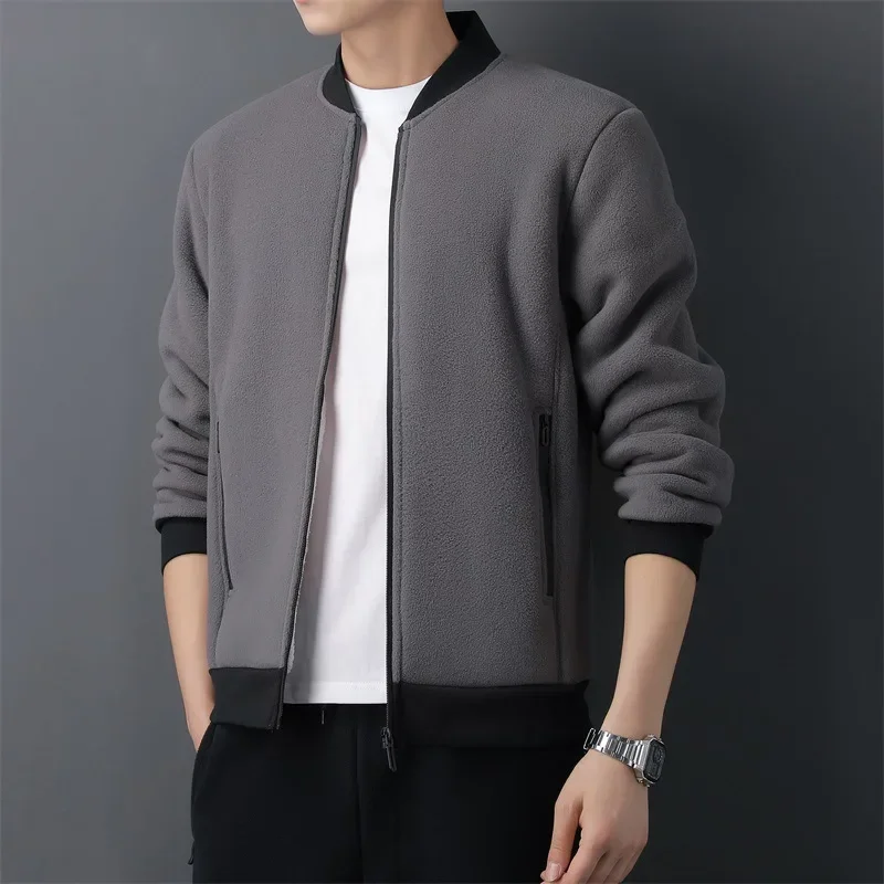 남성용 기모 두껍고 따뜻한 방풍 재킷, 가디건 맨투맨, 야외 플리스 천 코트, 보온 셔츠