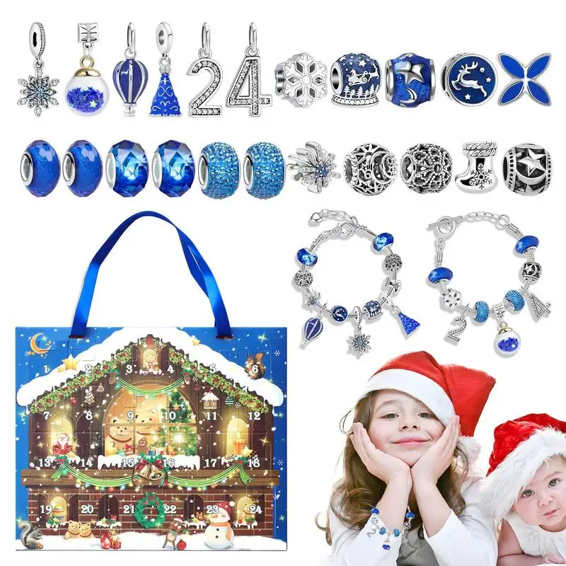 

Christmas Advent Calendar 2023 Count Down Christmas Gift Bracelets 24 Days DIY Christmas Charm Bracelet Jewelry Making Kit Gift