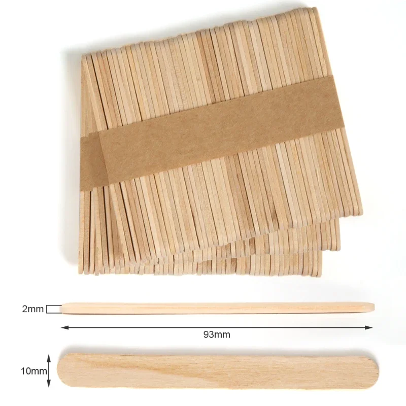 Ice Cream Sticks Disposal Lollipop Sticks 50/100PCS Handmade Wooden Stick Birch Ice Cream Popsicle Sticks Wood Craft Sticks Popsicl Accesorios