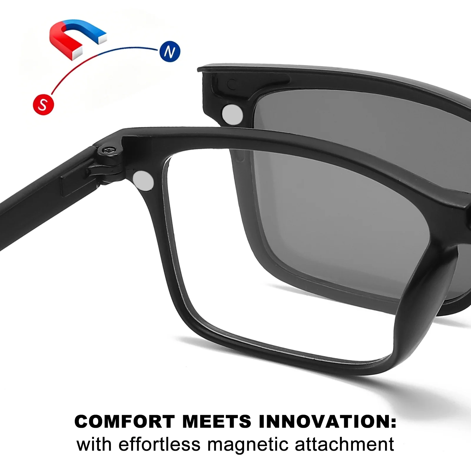 Dual-Purpose Magnetic Sunglasses with Blue Light Blocking & Polarized Lenses