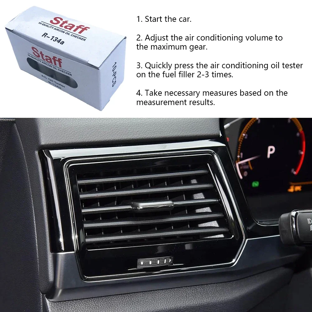 10/5/1Pc Car Aircon Oil Checker R134A Auto Air Conditioning System Refrigeration Oil Testing Instrument A/C Oil Test Cotton Tool