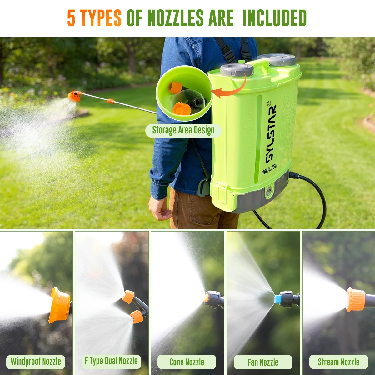 24428-C1D8C5.Jpg hydroseeding agriculture sprayer 4 gallon battery powered backpack sprayer for lush green grass plantation