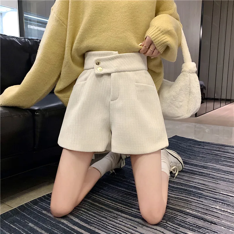 workout shorts Women's Corduroy Casual Shorts Autumn Winter Ladies Shorts shorts women