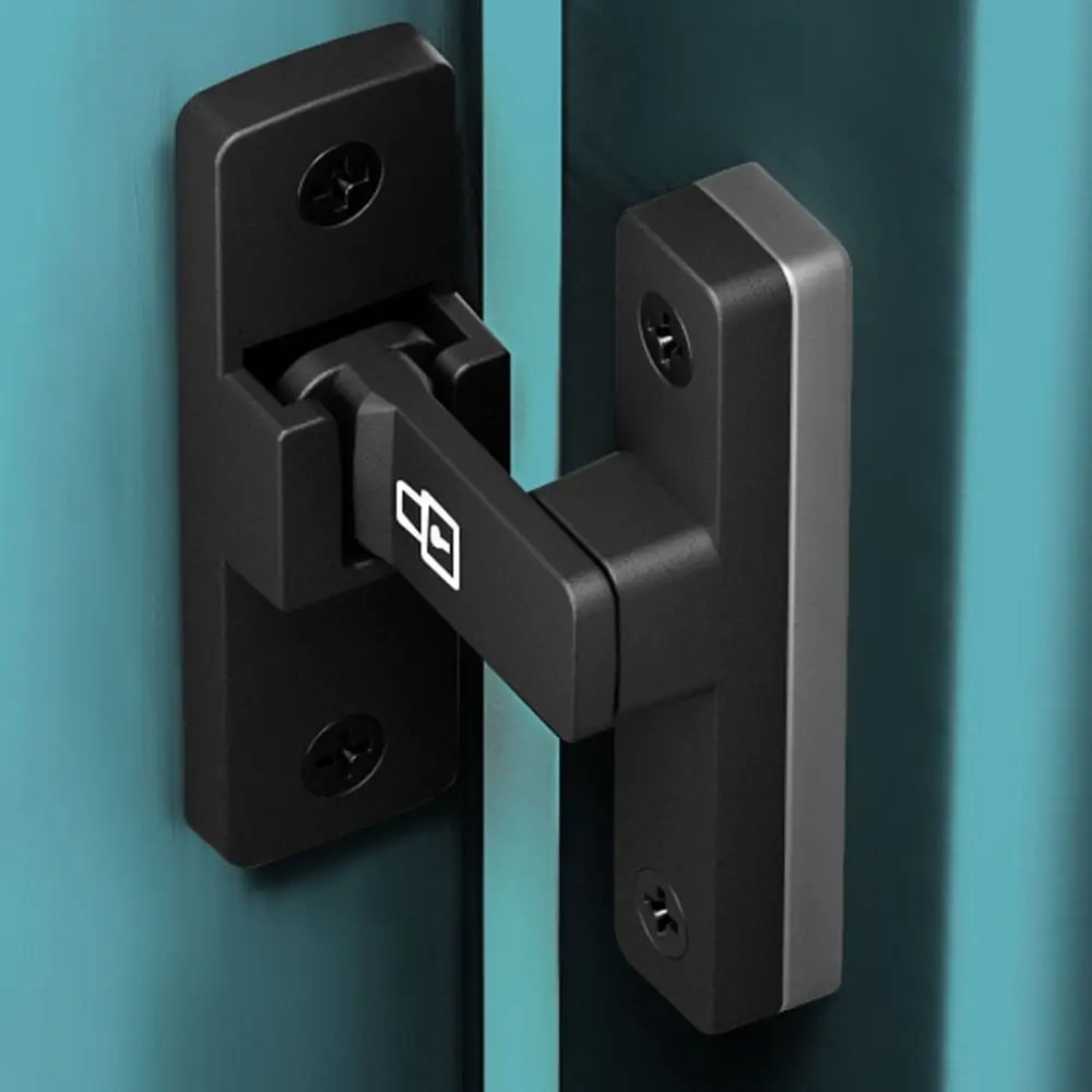 Luminous Door Buckle Zinc Alloy Non Perforated Anti-theft Door Latch 90&deg;/180&deg; Sliding Lock Positioning Latch Hardware