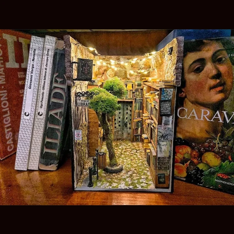 Миниатюрный комплект CuteBee для кукольного домика сделай сам деревянная книга