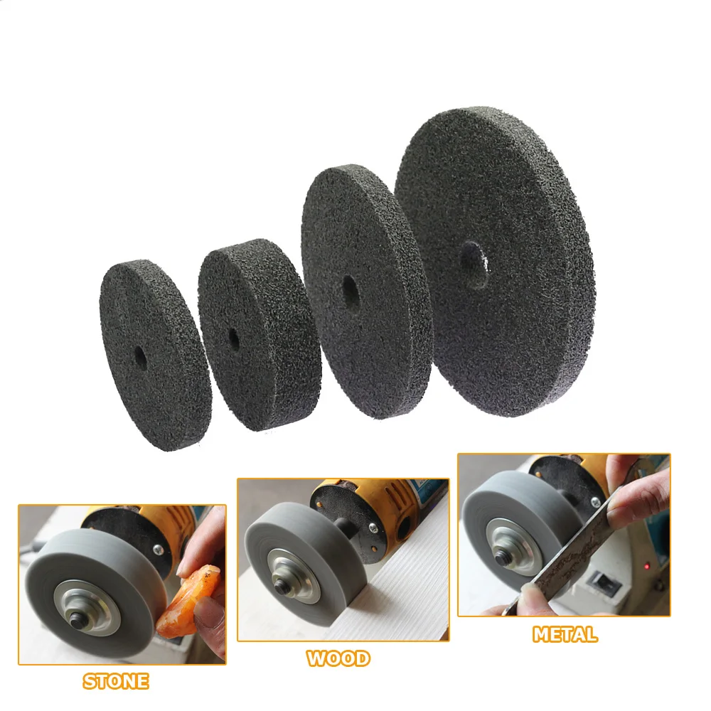 1 piece 75/100/125mm Nylon Abrasive Grinding Wheel on Household Bench Grinder for Metal Stone Wood Surface Finishing