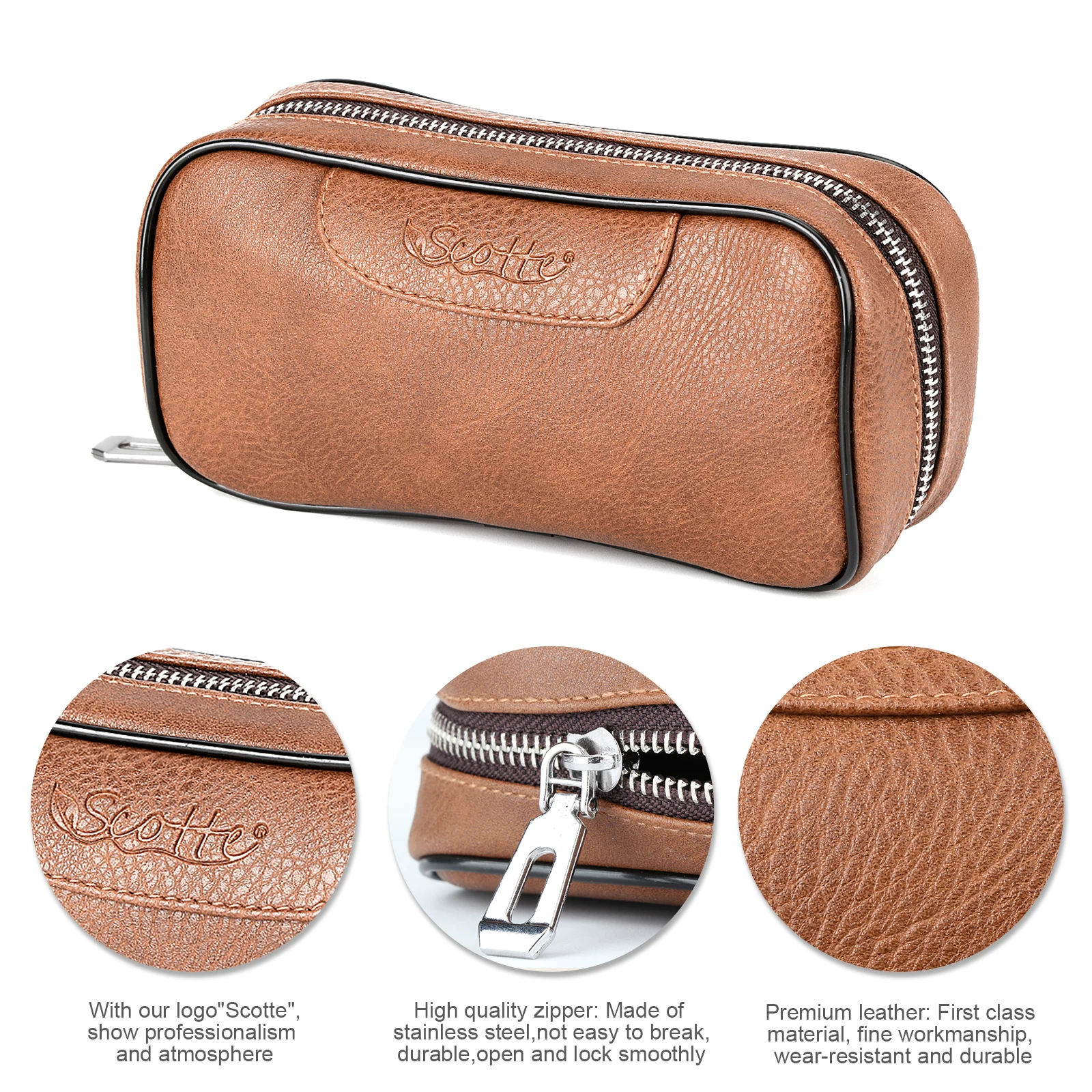 Smoking Pipe Scotte PU Leather Tobacco Smoking Pipe Bag for 2 pipes Portable Herb Tobacco Smoking Pipe Case Tools Accessories