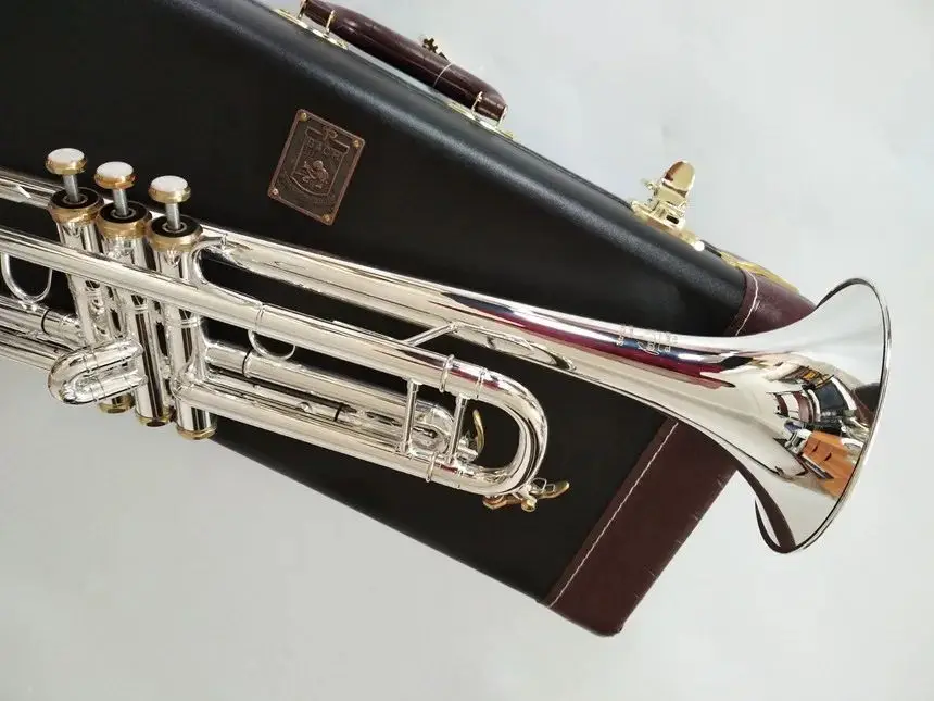 Stradivarius Top Trumpet LT197S-99 Music instrument Bb Trumpet gold plated professional grade music Free