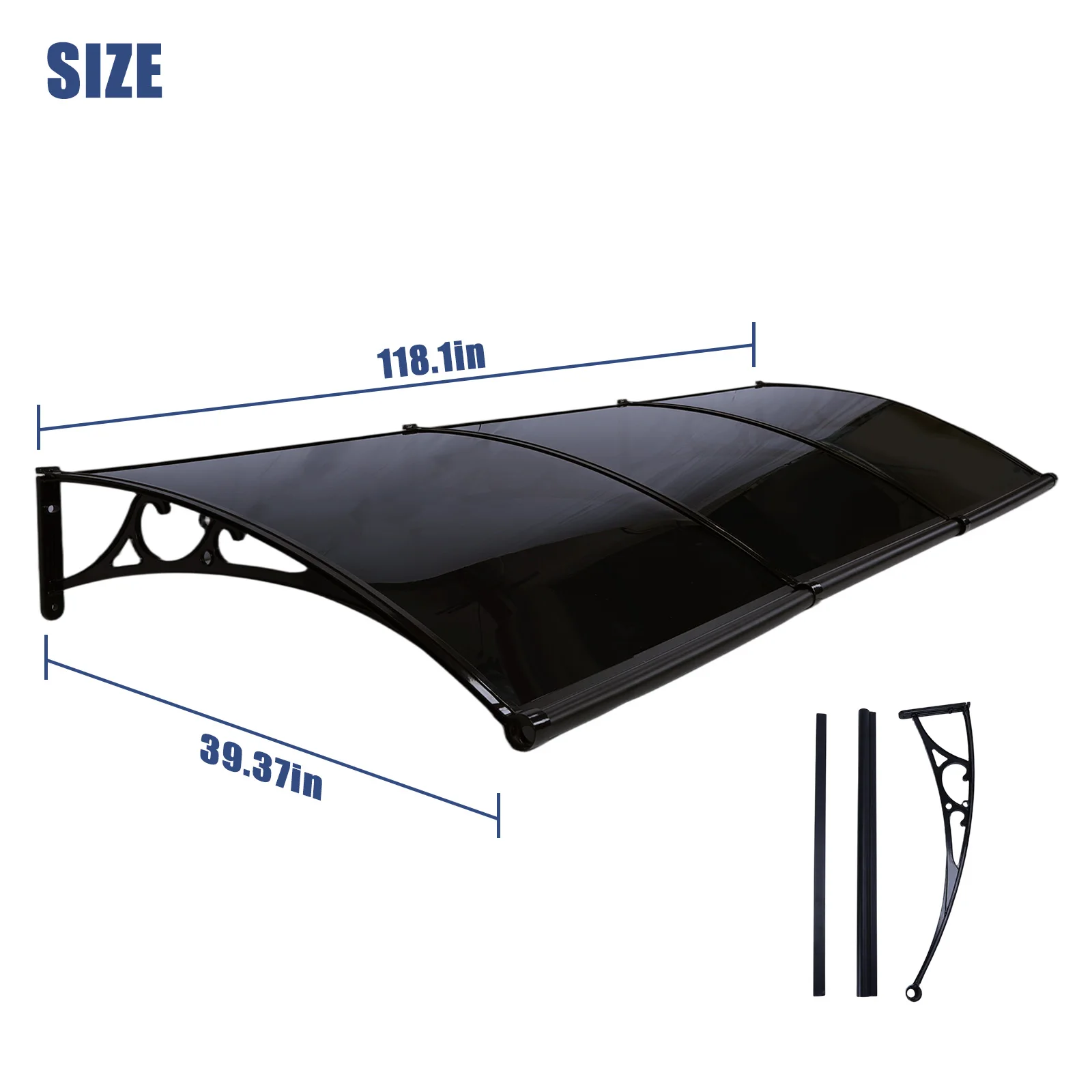 Polycarbonate Door Awning for Exterior Doors Deck Porch