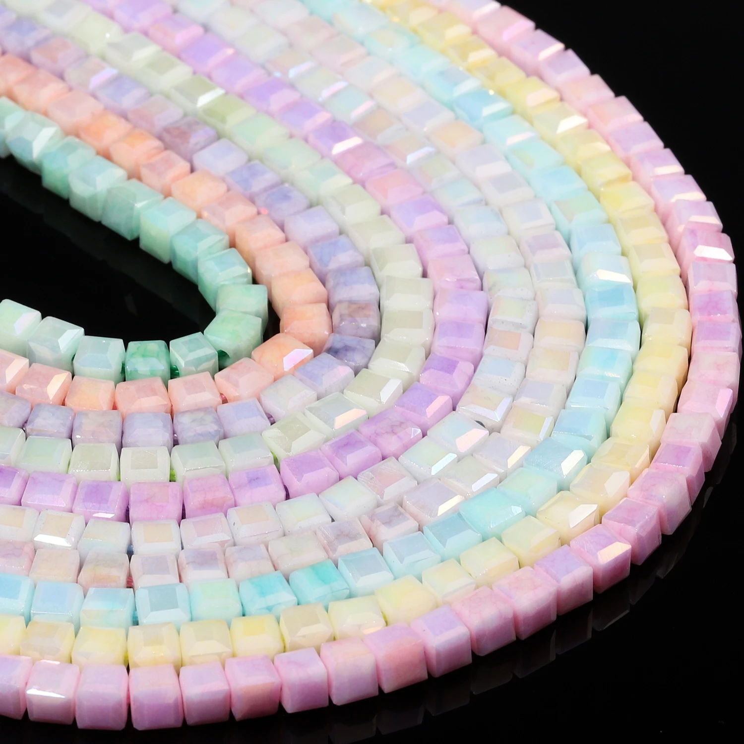 Light Dream Series Crystal Cube Beads for DIY Jewelry and Bracelets