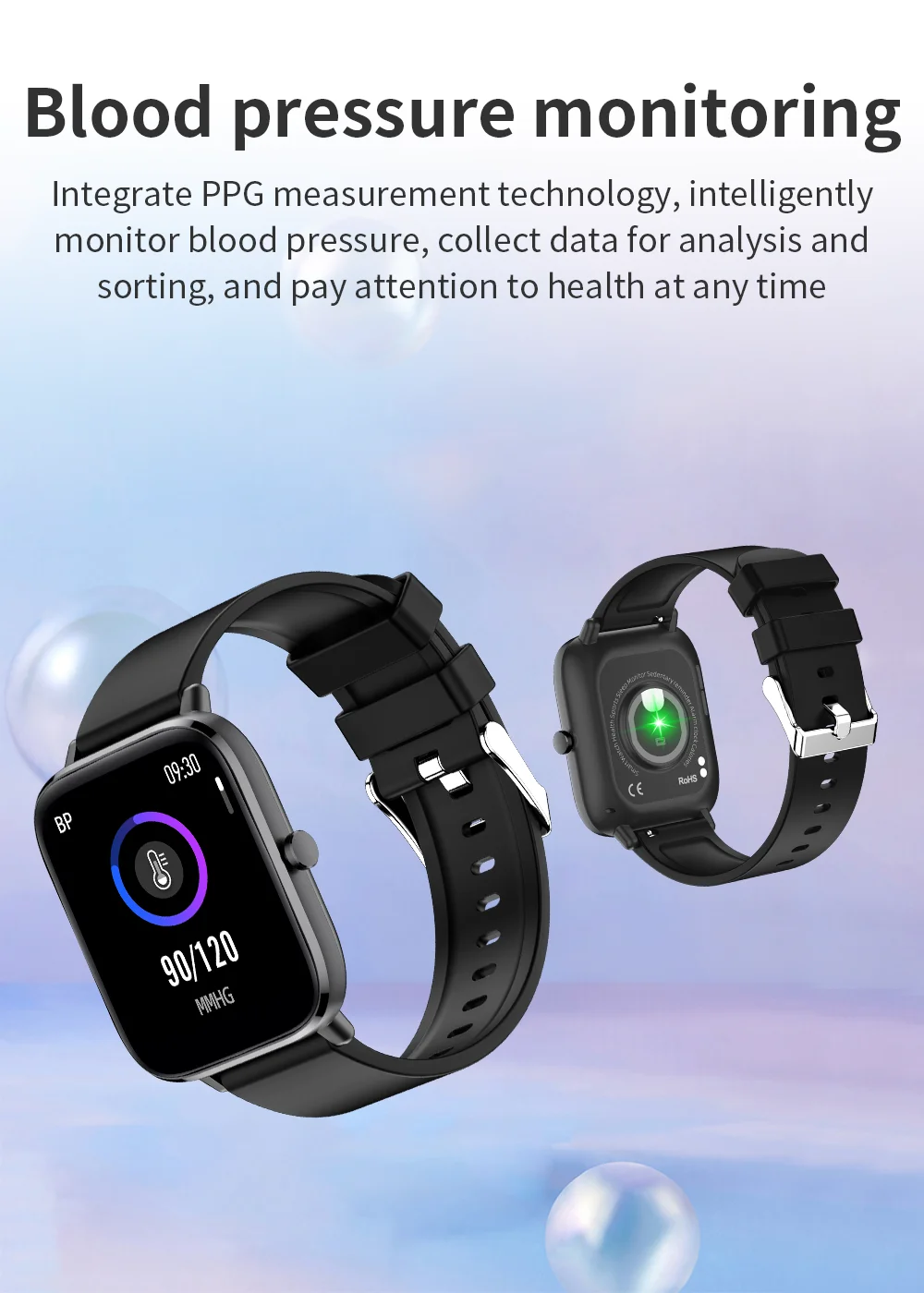 2022 Body temperature Bluetooth-compatibl calling Music control Heart rate Blood pressure  A variety of sports mode Smartwatch