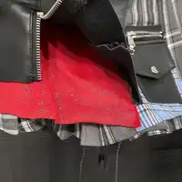 DEAT 2025 Summer New Patchwork Plaid Irregular Pleated Mini Skirt For Women Zipper Pockets Lace Design Skirts Female 29L7565 - Image 4