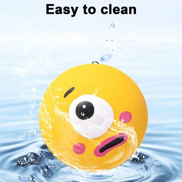 1 piece cute big eyed design, pet rubber grinding teeth cleaning ball, squeaking dog toy ball, interactive training pet supplies 4