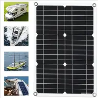 Kit de panneaux solaires 100A 12/24V, chargeur solaire portable avec contrôleur de charge pour voiture, camping-car, bateau, batterie, usage domestique et extérieur 4