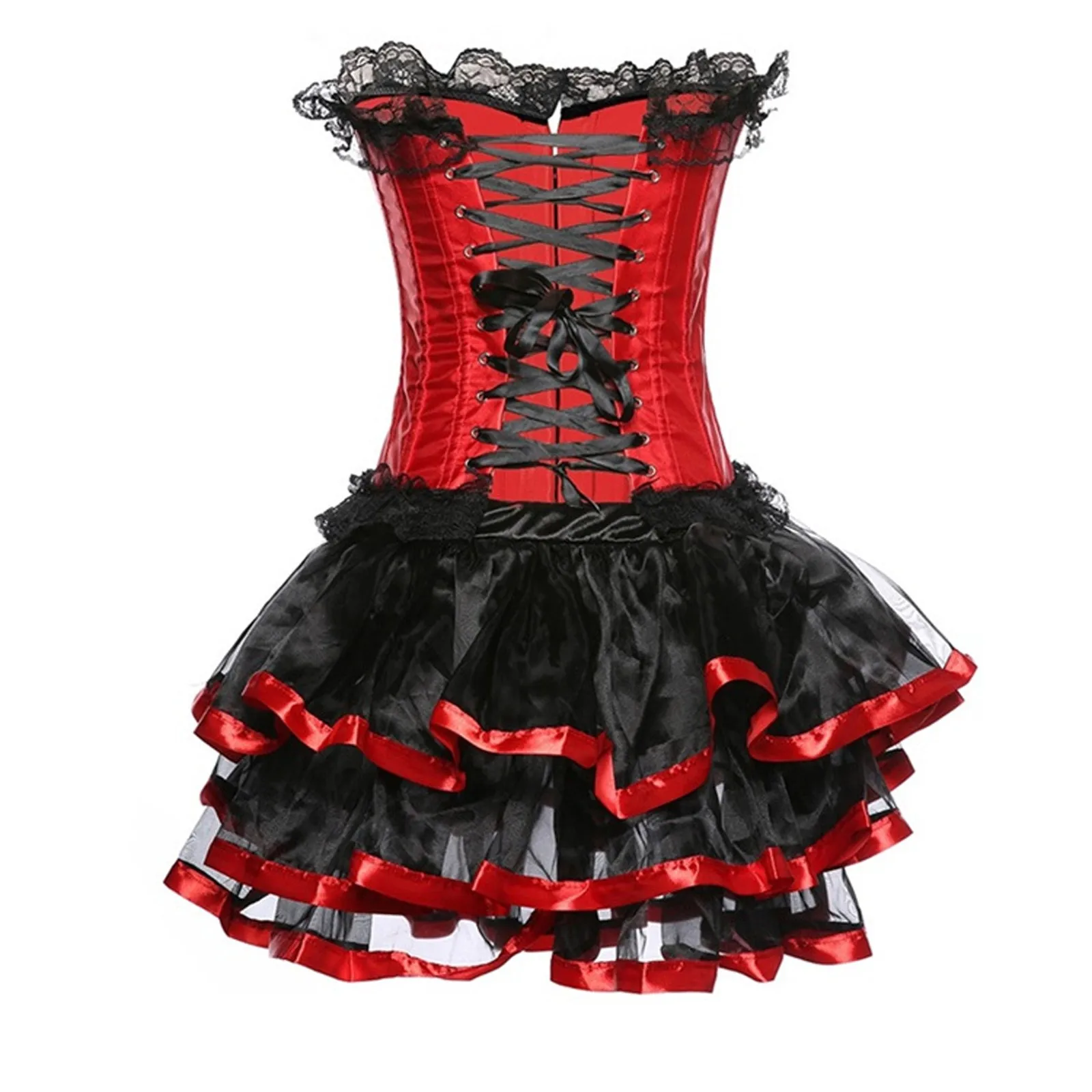 

Women's Knee Length Dress Cosplay Medieval Women's Vintage Gothic Lace Flowery Hem With Frenulum Medieval Dress For Party