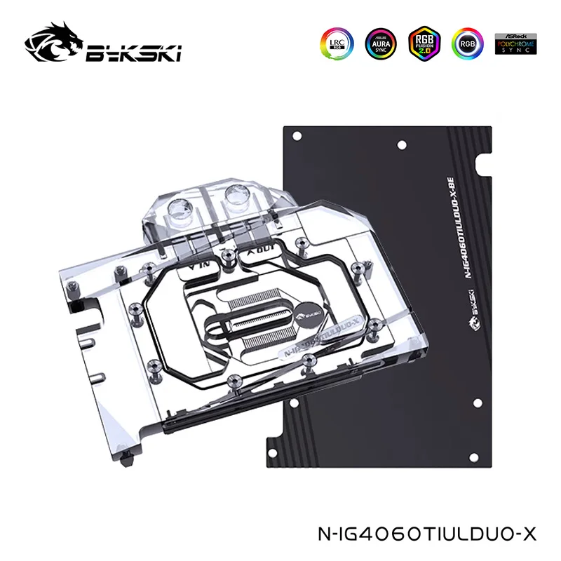 Bykski Water Block Serve Per Colorato Igame Geforce Rtx 4060 Ti Ultra W (Duo) Oc 8G Card Cooler, Con Backplate,N-Ig4060Tiulduo-X