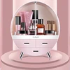 Makeup Organizer Brush Holder Cosmetic Storage Box with Dust Free Cover Portable Waterproof Lid Dust Proof Drawers for Lipstick 1