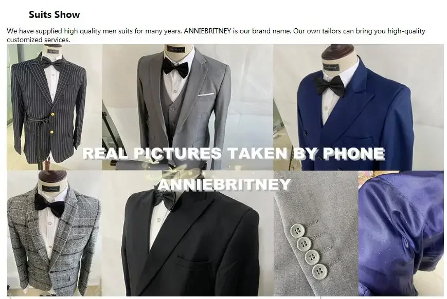 Description Picture 4 of itemAutumn Warm 2024 Blue Velvet Men Suits Groom Tuxedo Prom Slim Fit Blazers Hombre High Quality Custom 3 Piece Set Costume Homme