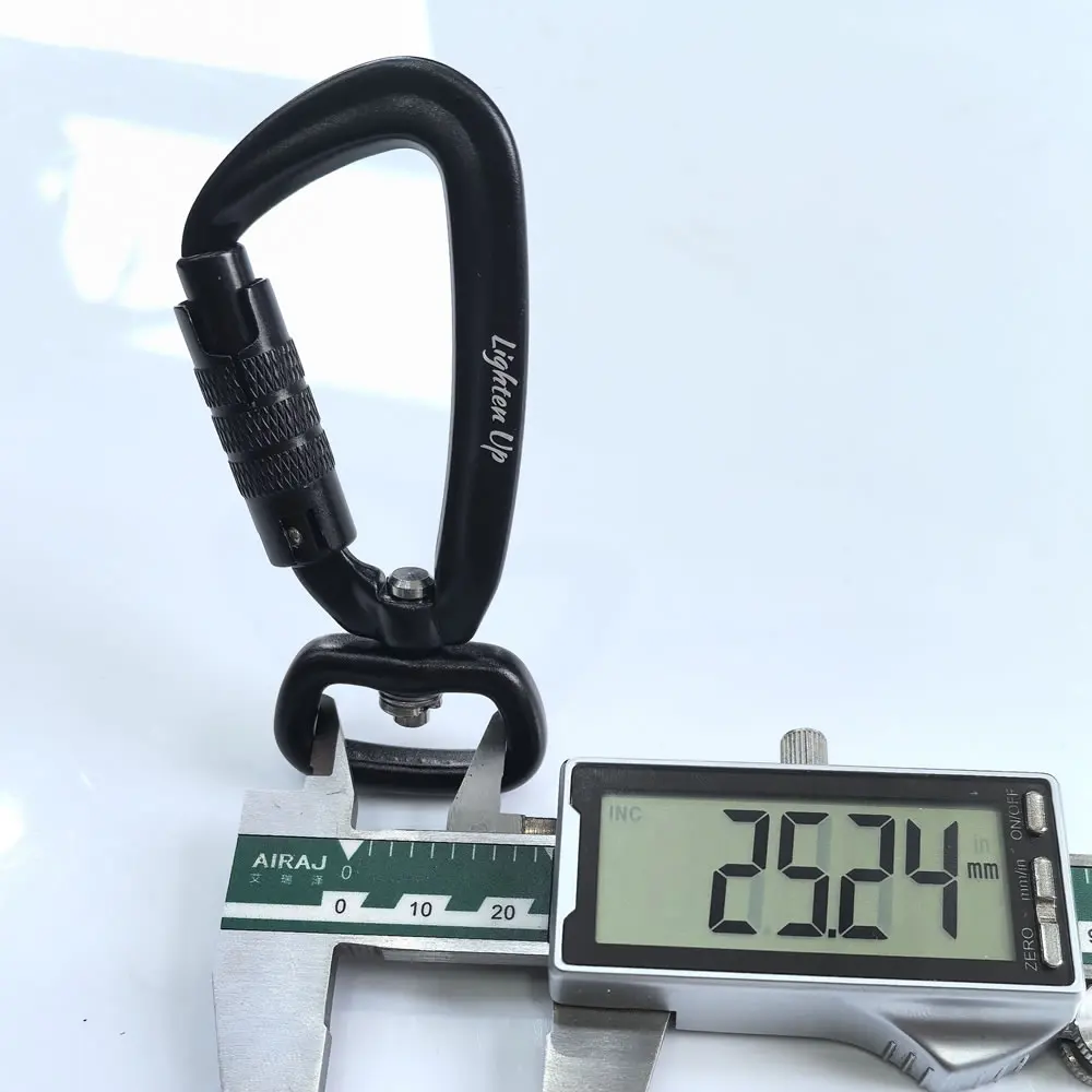 2PCS 25mm 4KN 회전 잠금 카라비너, 7075 알루미늄 헤비 듀티 클립, 개 목줄, 애완동물 안전 로프, 해먹, 배낭용
