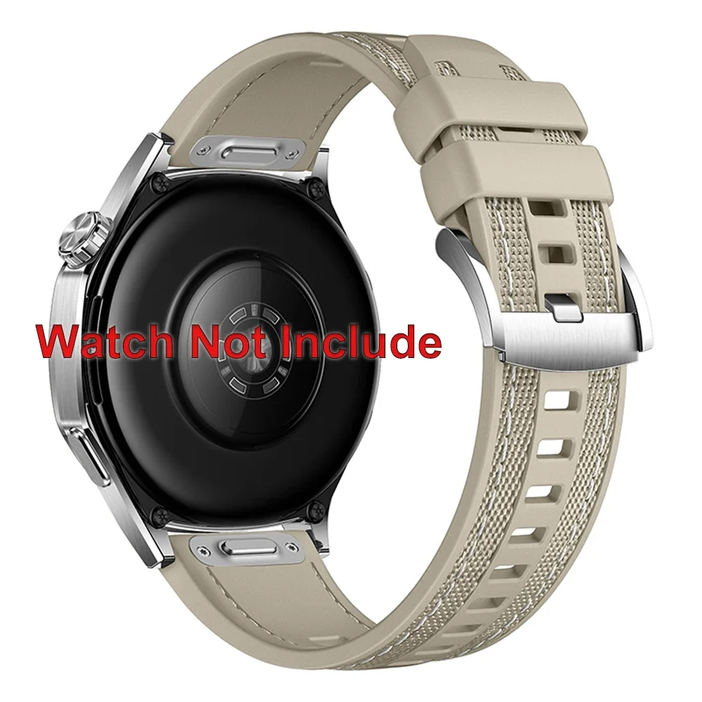 Universal 22mm Nylon Braid Silicone Wristband Strap