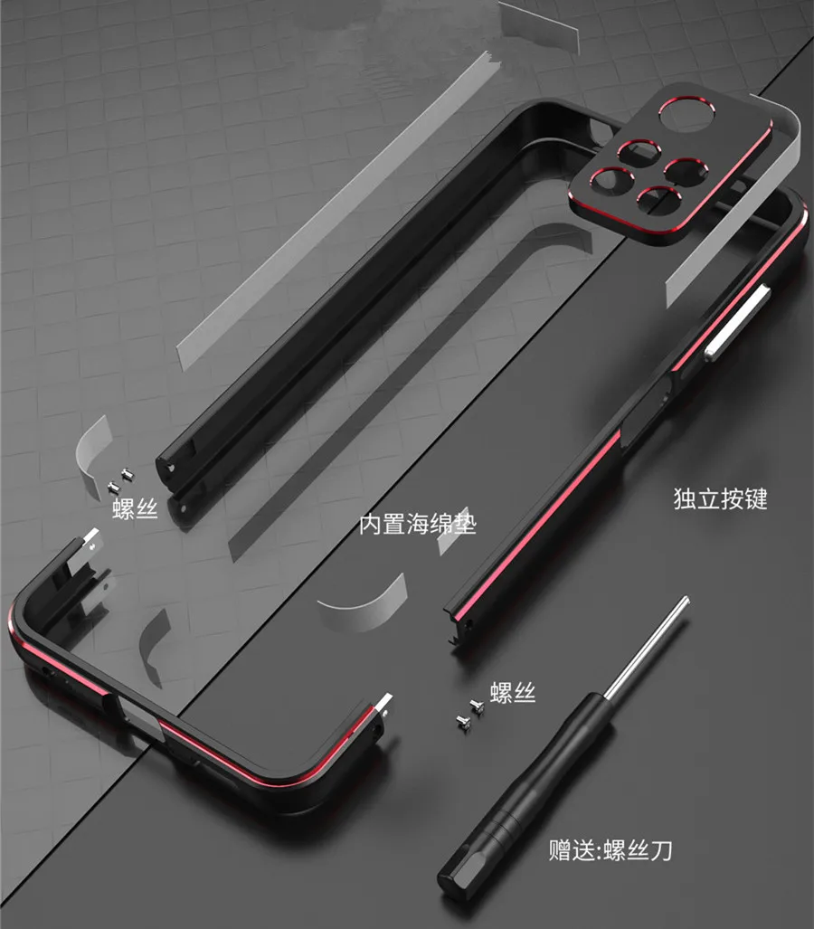 Dropshipping Matching Colors M4Pro Aluminum Metal Bumper For Xiaomi POCO M4 Pro M4Pro 5G Cover CASE Carmera+Frame Protector