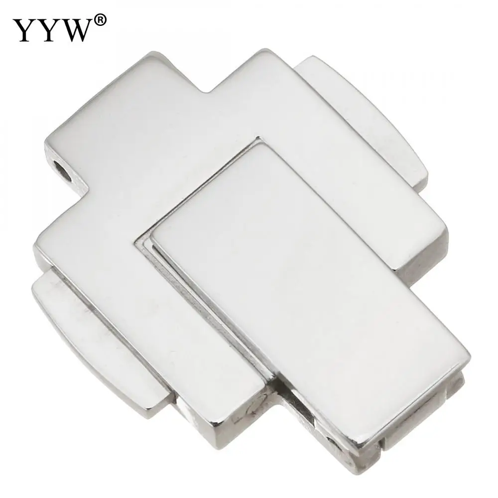 5PC Stainless Steel Magnetic Clasps Mirror Polished ConnectorEnd Clasp flat Leather Cord DIY Bracelets Jewelry Making Findings