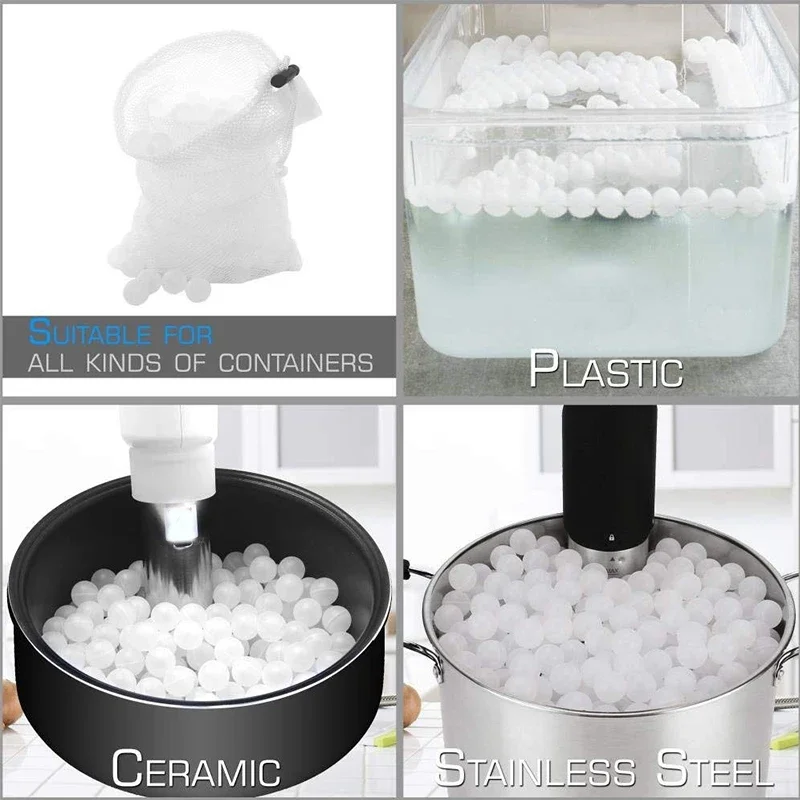 Sous Vide Cooking Balls BPA Free 20mm 200 Balls with Mesh Drying Bag For Immersion Cooker Water Bath Cooking Sous Vide Container 5