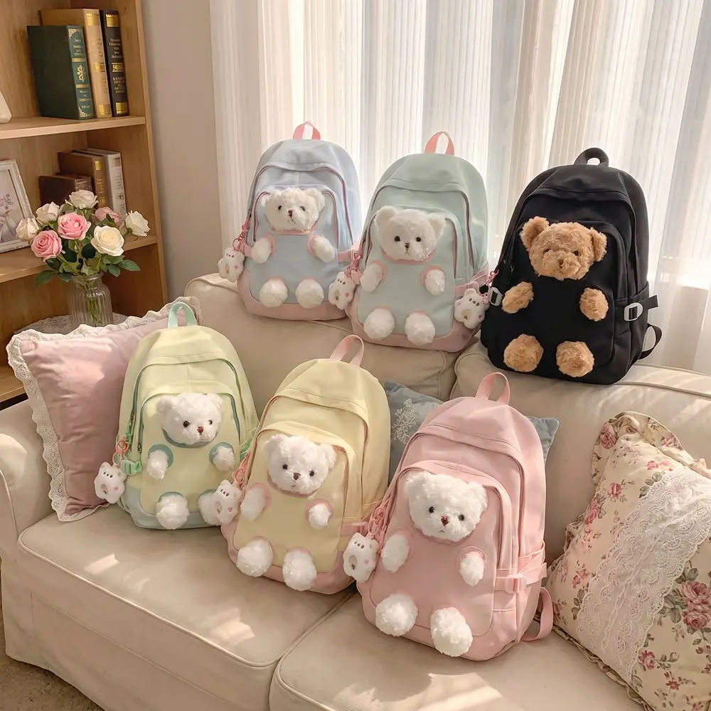 Zaino alla Moda a Forma di Orso, Borsa Scolastica Carina per Studenti, Leggera e Capiente, Adatta per Viaggi - immagine 4