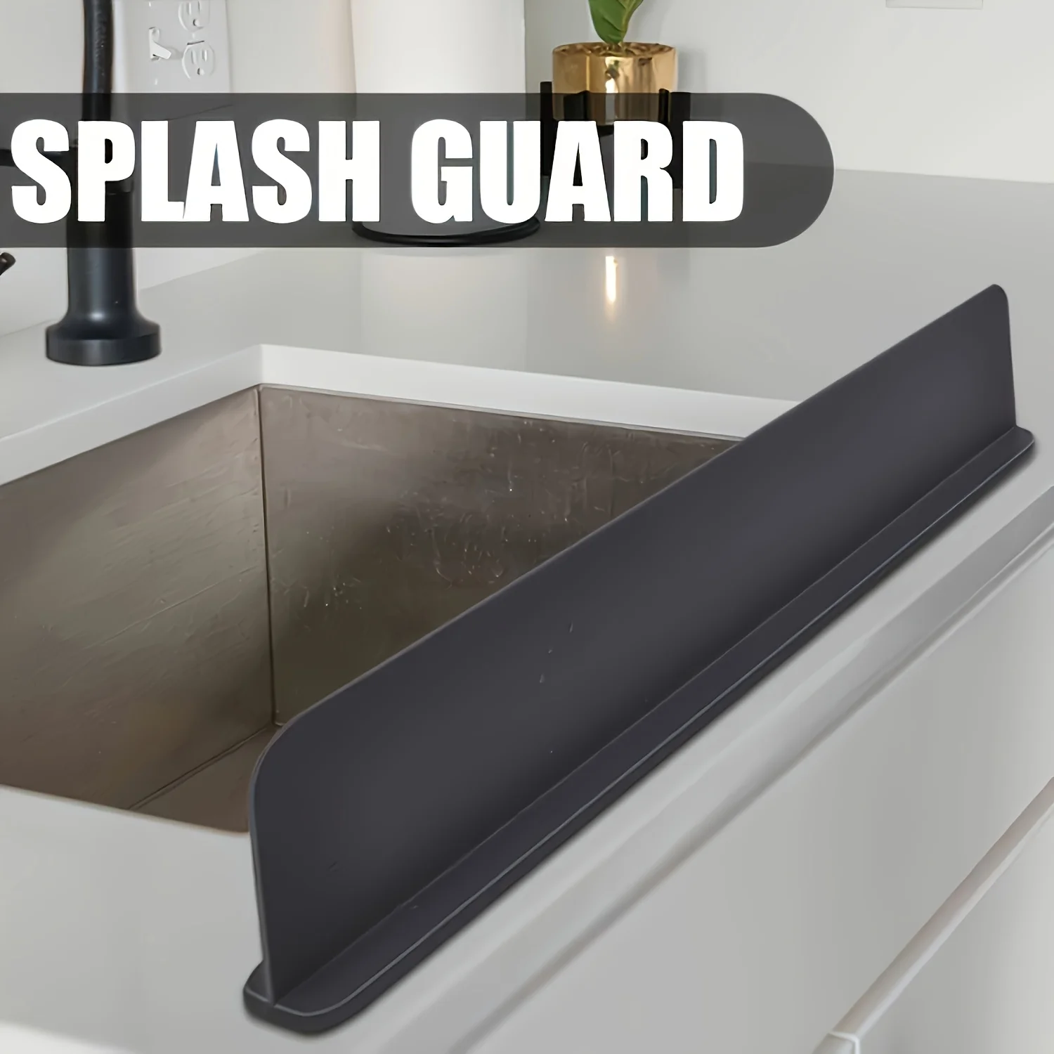 Silicone Sink Splash Guard with Suction Cups Water Barrier for Kitchen Lab Dishwashing Basins sink splash guard