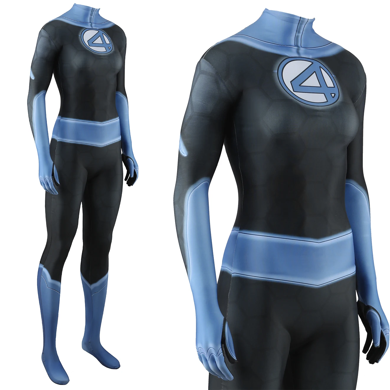 Marvel-Inspired Invisible Woman (Susan Storm) Spandex Bodysuit Cosplay Costume for Women