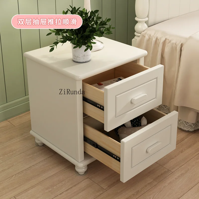 Solid wood bedside table Children's room locker Bedroom storage cabinet
