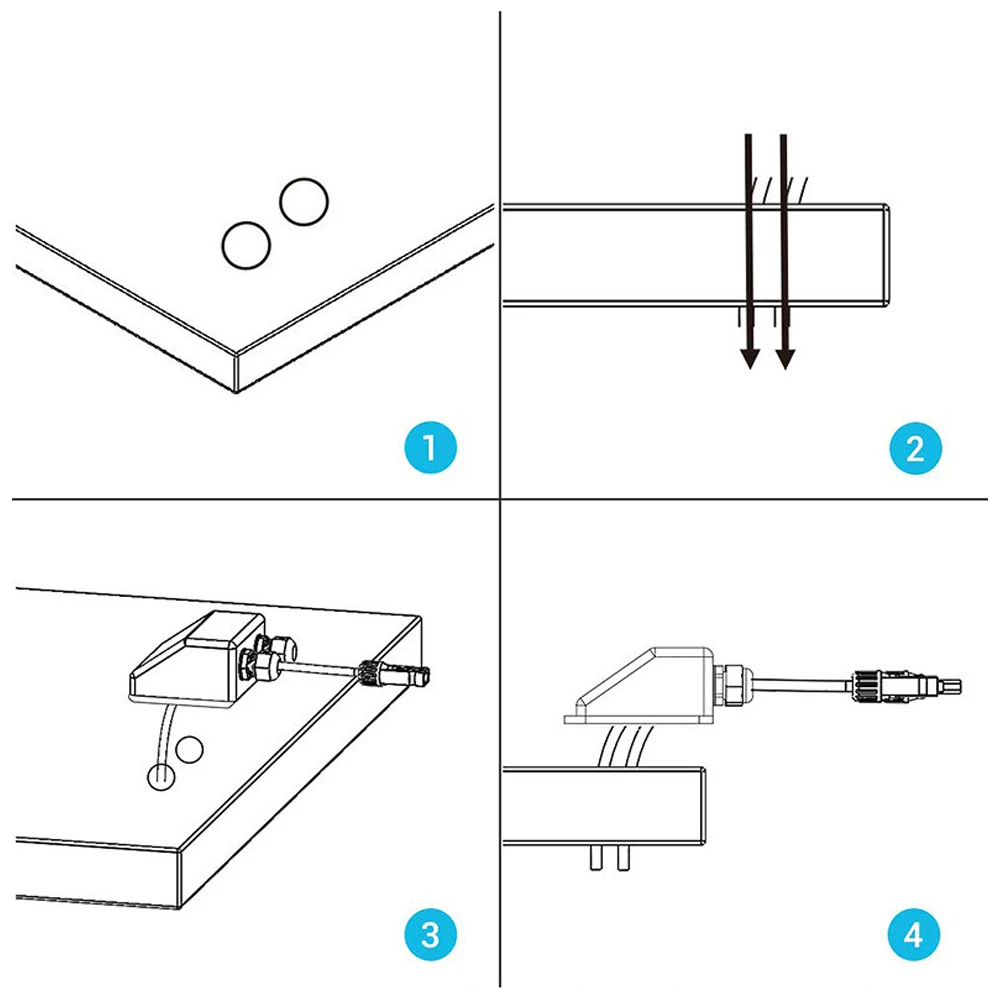 Solar Panel Junction Box Double Wire Entry Gland Box PV RV Roof Mounting Accessories Cable Double Hole Junction Box For Camper Yacht Caravan