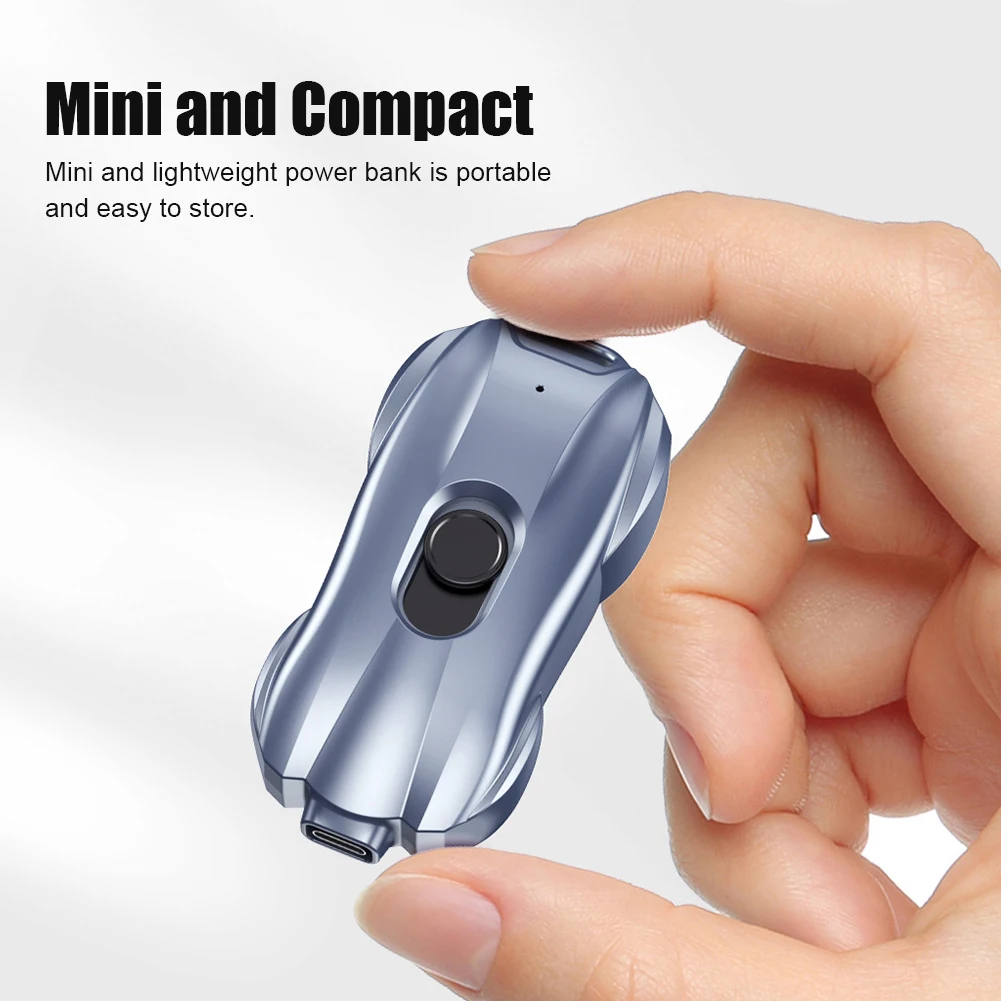 1500mAh Portable Mini Power Bank Emergency Charger Keychain For iPhone/Type-C Ultra-Lightweight Battery Pack For Huawei Samsung