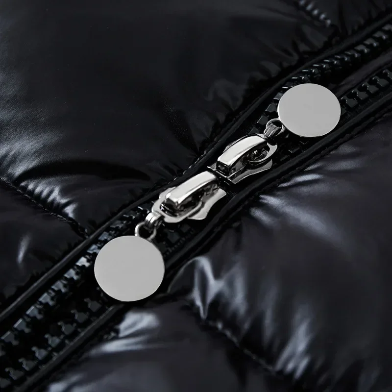 EIAO 2025 Winter New Windproof Thick Warm Shiny White Duck Down Coat Men, Outdoor Ski Hooded Jacket Casual Sports Outwear