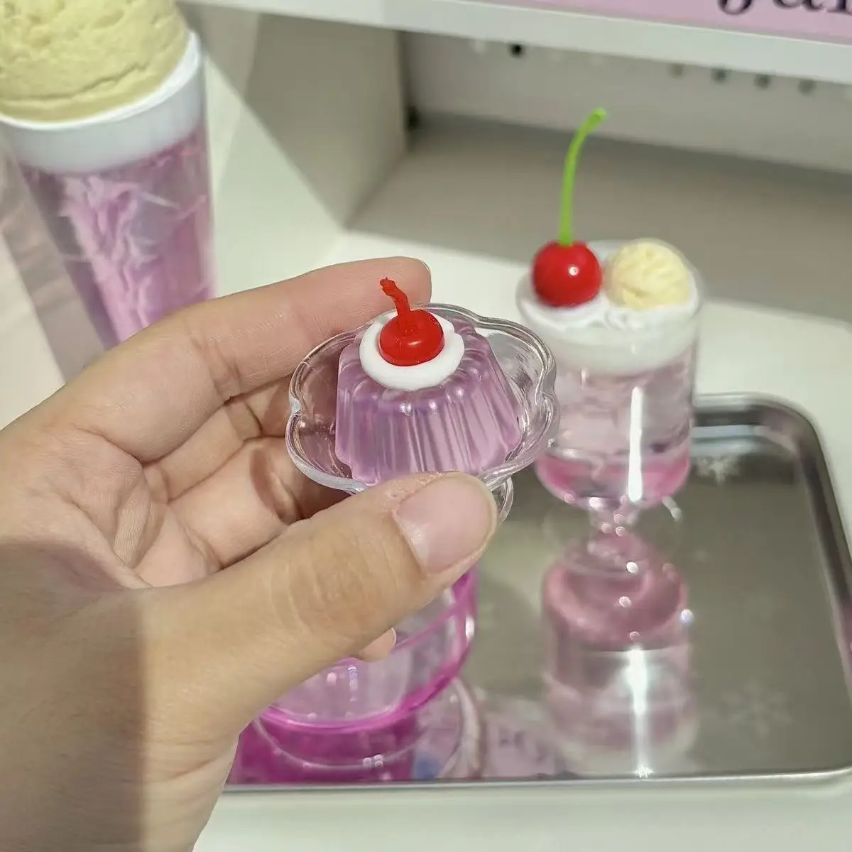 Showa-style Tea Ornaments Ancient Cherry Blossom Soda Jelly Ornaments Decorative Glue, Finished Photo Props Cute Gifts Japanese