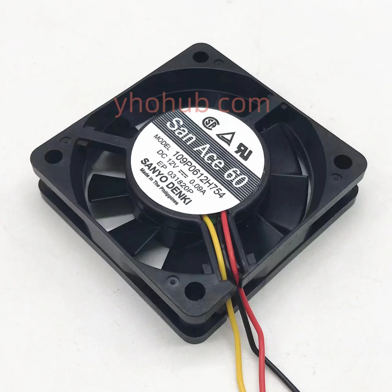 Refrigeração do Servidor de Fios da C.c. 12v 0.09a 60x60x15 mm de Sanyo Denki 109p0612h754 fã de