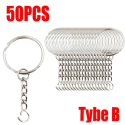 Enhanced Metal Keychain Set with Anti - Rust Finish - Includes Key Ring, Split Ring, and Carabiner Pendant (50PCS)