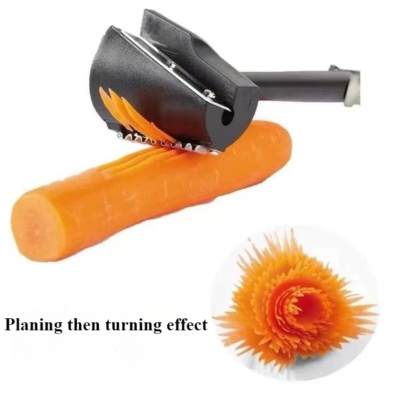 1PC Stainless Steel Salad Roller Set Carrot Cucumber Carving Knife Spiral Roller Shredder Slicer Modelling Knife Kitchen Gadgets